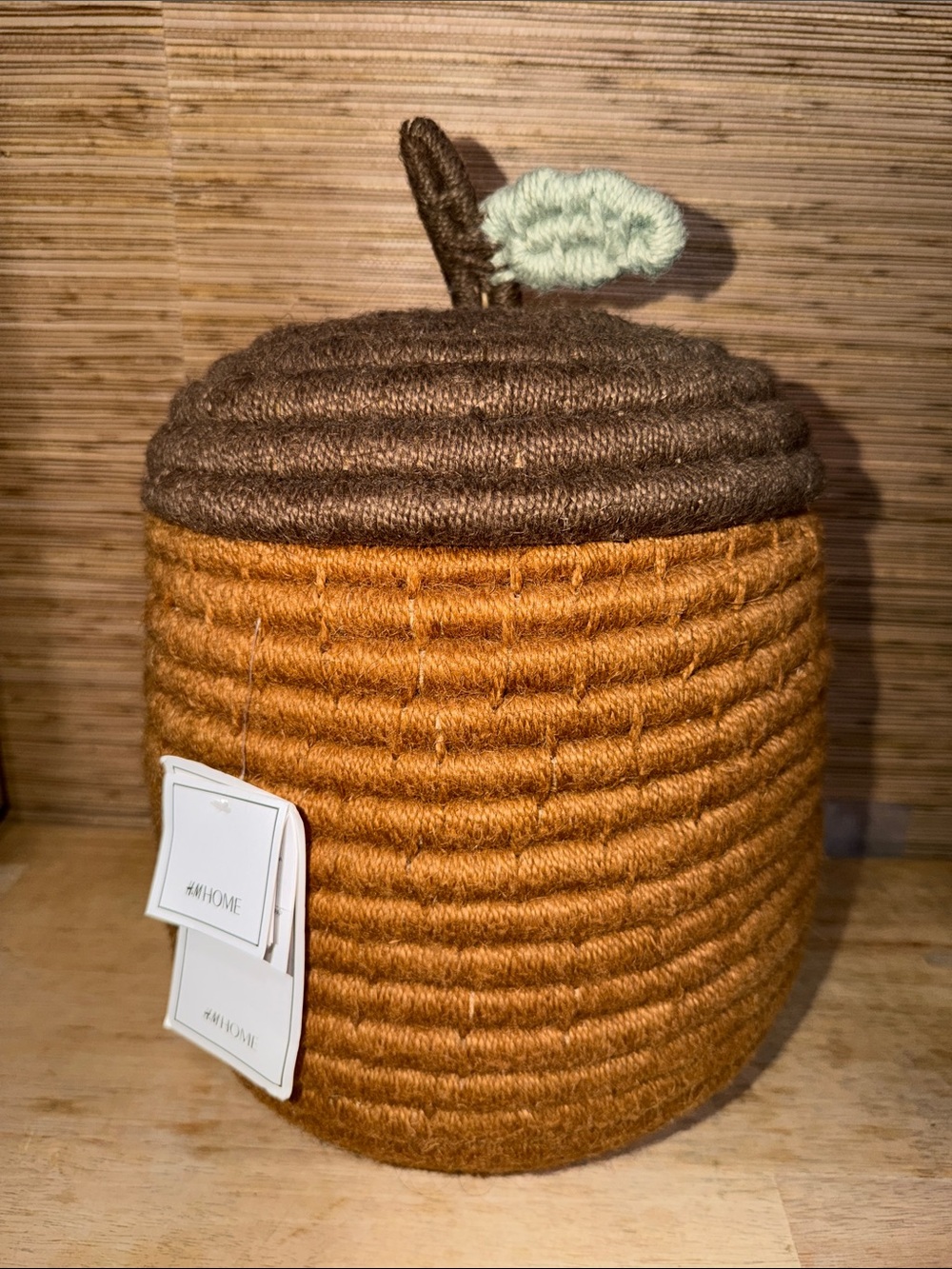H&M Home acorn shape decorative storage basket with lid